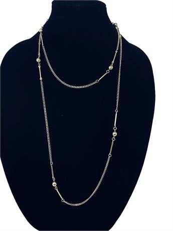 Nice Long Gold Tone Chain Necklace 50"