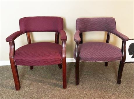 Pair of Upholstered Side Arm Chairs