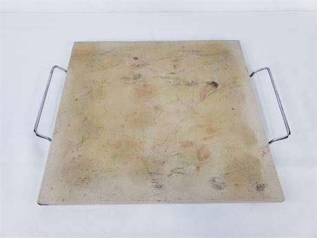 14" Rectangular Pizza Stone with Removable Metal Handles