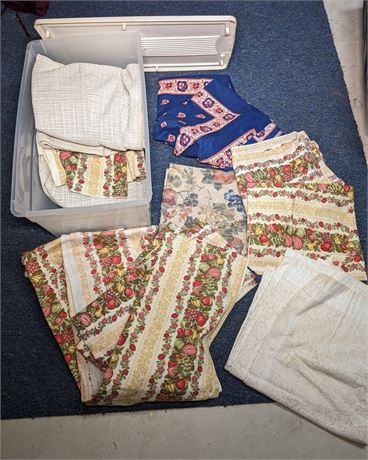 Assorted Linens in Tote with Lid