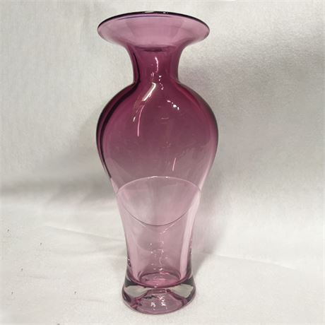 Vintage Blenko Pink Crackle Bottle Vase MCM Mid Century 12”