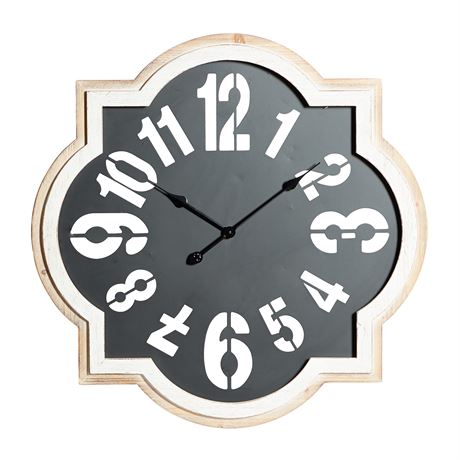Still in box Deco 79 Metal Quatrefoil Wall Clock, 32" x 2" x 32", Black