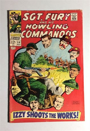May 1968  Vol. 1 Marvel Comics "SGT. FURY AND HIS HOWLING COMMANDOS" #54 Comic