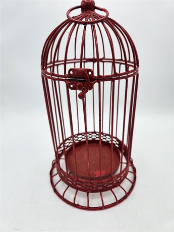 Bird cage candle holder