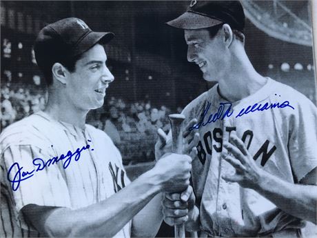 NY Yankees Joe DiMaggio & Ted Williams Signed by Both 8x10 Photo Certified