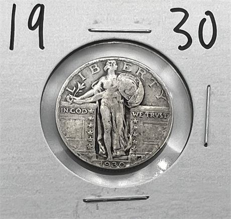 1930 Silver Standing Liberty Quarter Dollar