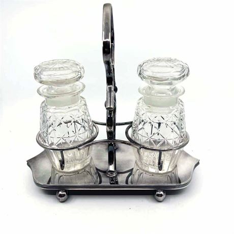 Antique Silver Plated Double Pickle Set