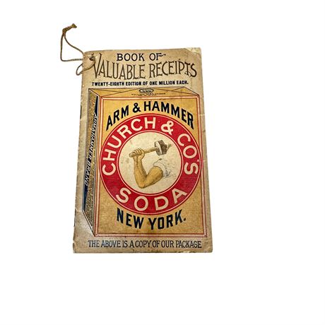 Rare 1898 Arm & Hammer Church & Co's Soda Receipts Booklet