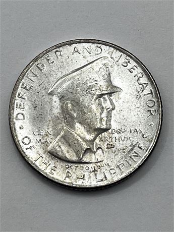 Silver General MacArthur US 1947-S Philippines Half Dollar Coin