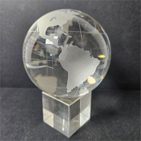 Shannon Crystal Designs of Ireland Globe on Pedestal