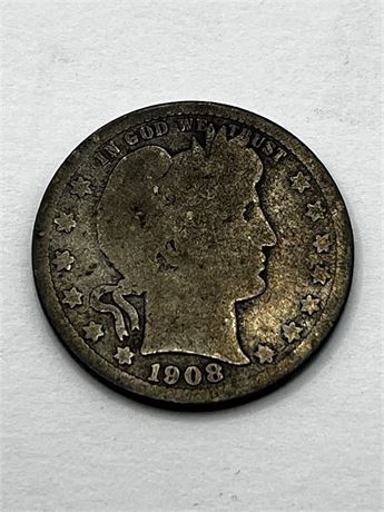 1908-S Barber Quarter Coin