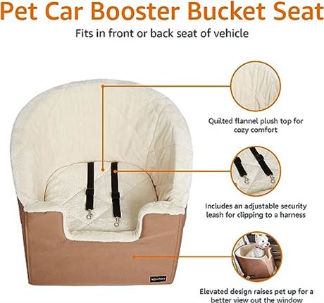 Amazon Basics Pet Car Booster Bucket Seat - 18 x 18 x 16 Inches