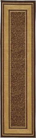 Machine Washable Bordered Design Rubberback 2x7 Traditional Runner Rug Brown