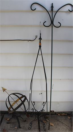 Plant Stand, Shepherd's Hook, and Garden Ornament