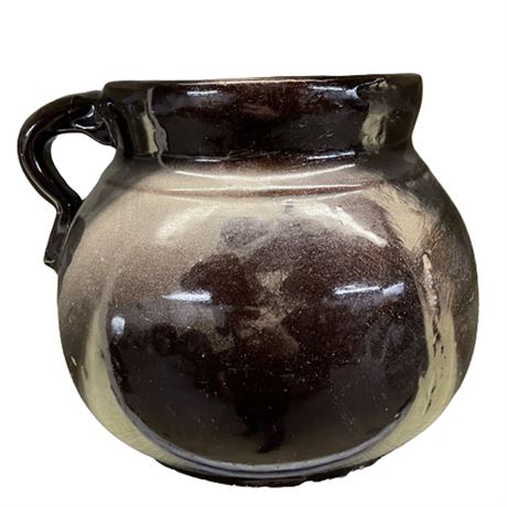 Early 20th C Brown Glazed Bean Pot