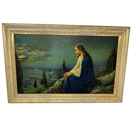 Jesus on the Mount Print in Gorgeous Vintage Frame
