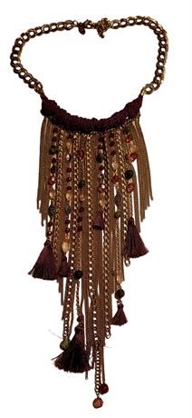 Stunning Chico's bead and tassel bib necklace