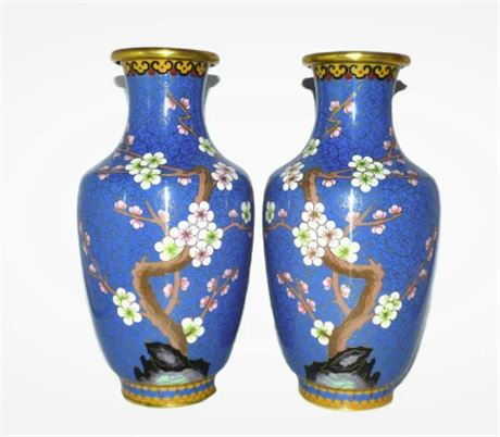 Chinese Cloisonne Enameled Vases