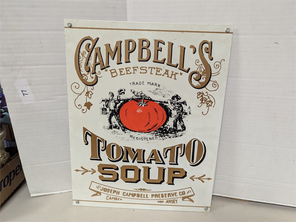 Rust Belt Revival Online Auctions - Campbell's Tomato Soup Collectible Sign