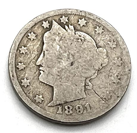 1891 Silver Liberty Head V Nickel