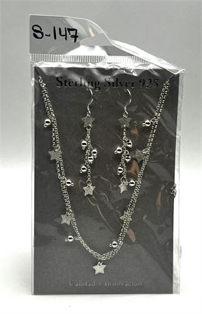 Swarovski Sterling Silver Star Necklace and Earrings Sealed