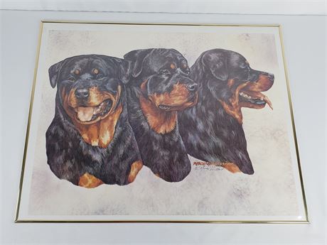 Marcia Van Woert 3 Rottweilers Print Signed Numbered 35/500