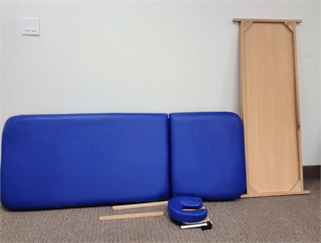 Adjustable massage table with shelf (no legs)