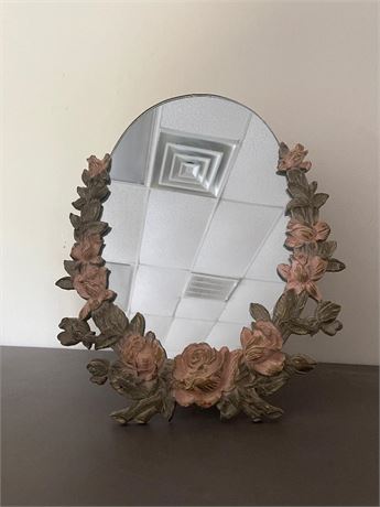 Antique Free Standing Floral table mirror