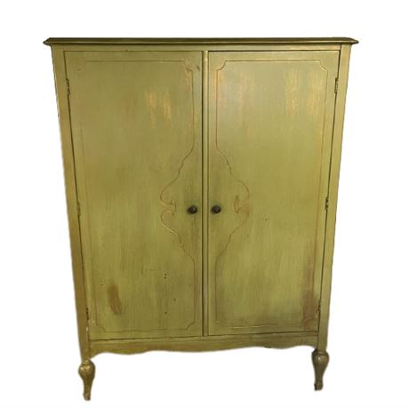 Vintage Chifforobe Repainted Green and Gold
