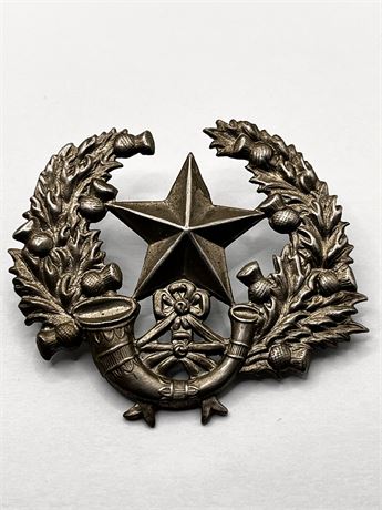WW1 British Army Scottish Rifles Regiment Cap Badge Glengarry Lapel Pin