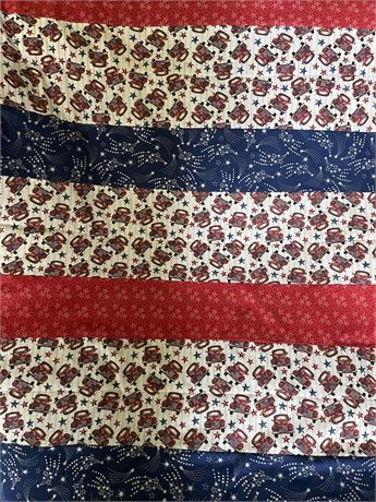 'All American' handmade quilt set w tissue & card holder