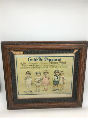 1925 Cradle Roll Department Diploma