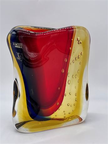 Italian Murano Vetreria Artistica for Oball Cased Glass Vase