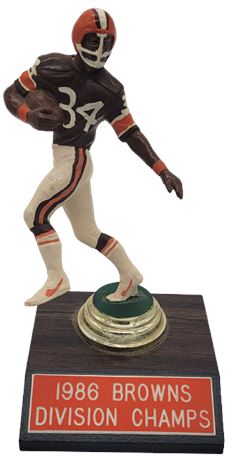 Cleveland Browns 86 Division Champs Hand Painted Collector Trophy