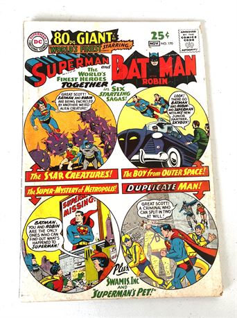 Oct-Nov 1967 DC Comics "SUPERMAN and BATMAN" #170 Comic