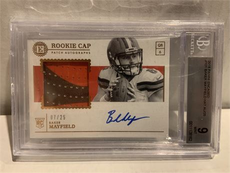 Baker Mayfield 7/25 Rookie Patch Auto BGS 9🔥