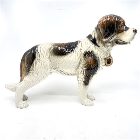 Vintage Keramos Saint Bernard Porcelain Dog Figurine