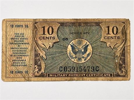 Series 472 Ten Cents Military Payment Certificate