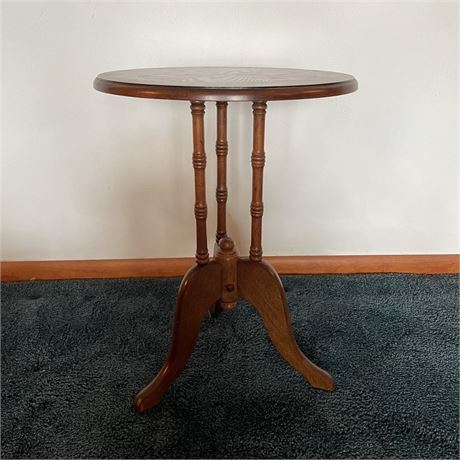 Petite Wooden Three-Legged Side Table/Plant Stand