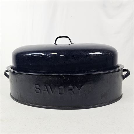 Vintage Savory Roasting Pan w /Lid