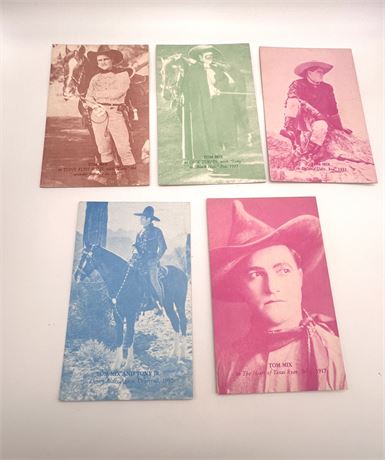Lot of 5 Tom Mix American Film Actor 3x5" Photo's