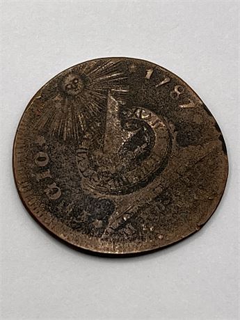 Rare Franklin Cent 1787 Fugio Cent Coin Colonial Copper Coin