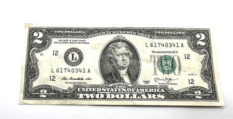 2013 Series Two Dollar Green Seal