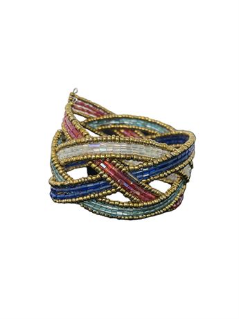 Multi Color Seed Bead Woven Bracelet