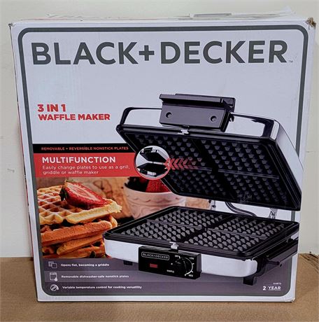 Still in box Black & Decker 3 in 1 Waffle Maker - use also as grill, griddle