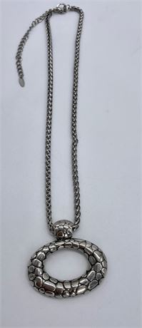 VCLM Silver Toned Pendant on Chain