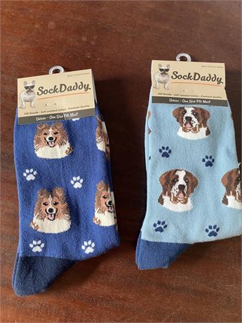 Socks, 2 pair, #2 Dog theme
