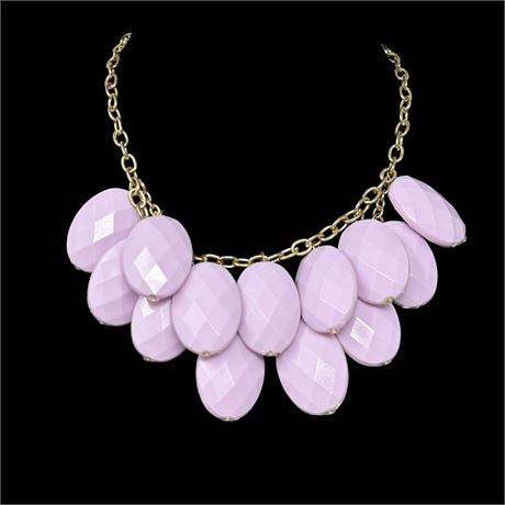 Purple Faceted Bead Necklace