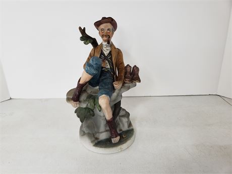 Rust Belt Revival Online Auctions - Old Man Fishing With Pipe Figurine