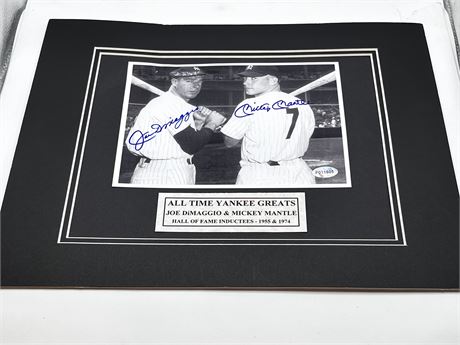 Autographed Mickey Mantle and Joe DiMaggio Signed Photo